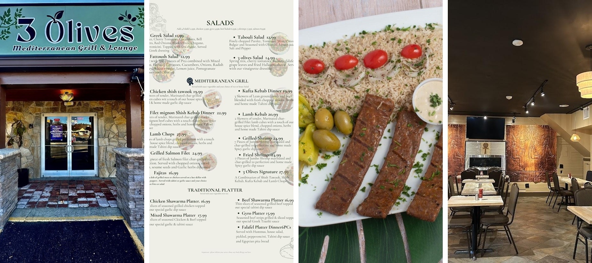 3 Olives Mediterranean Grill & Lounge Menu