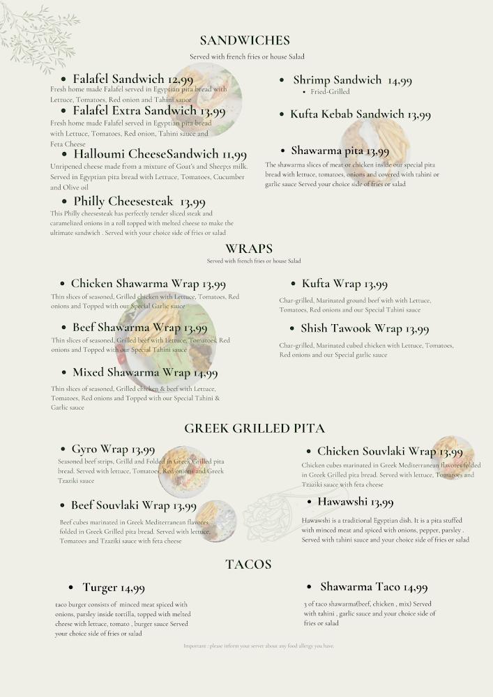 3 Olives Mediterranean Grill & Lounge Menu image 2